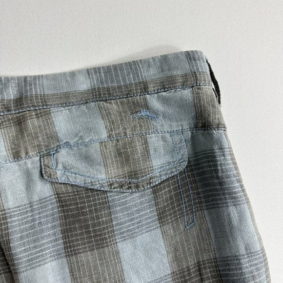 Tommy Bahama Relaxed Men’s 100% Linen Shorts Blue Plaid Adult Size 36 Casual‎ - Picture 5 of 8